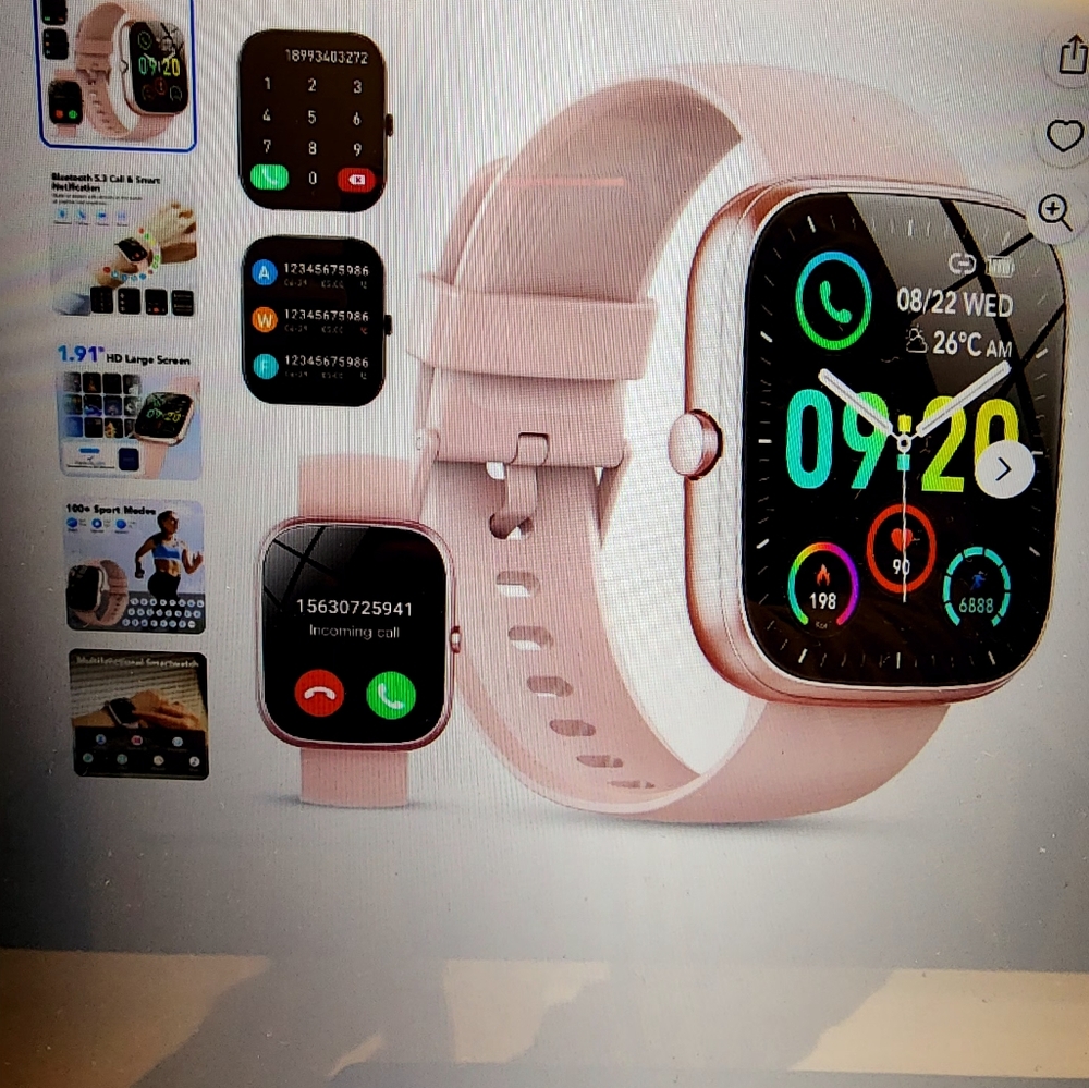 Smart Watch for Android and iPhone, IP68 Waterproof Smartwatch for Women Men 100